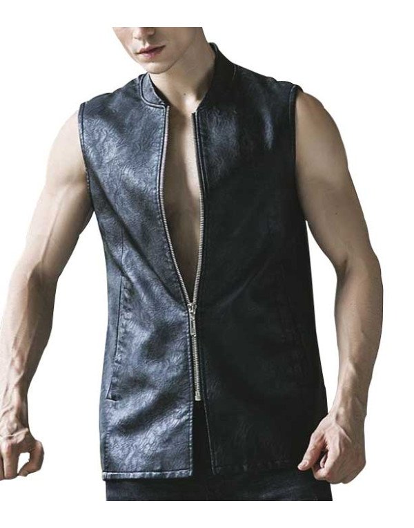 Genuine Sheep Leather Formal Waistcoat in Black For Men WC11